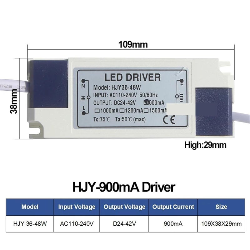 LED Driver Power Supply 36W 48W 900mA DC24 42V External Transformer 1pcs - Image 3