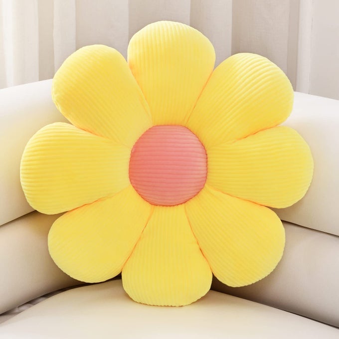 FLOWER PILLOWFLOWER SHAPED THROW PILLOW BUTT CUSHION FLOWER FLOOR PILLOWSEATING CUSHIONCUTE ROOM DECOR PLUSH PILLOW FOR BEDROOM SOFA CHAIRYELLOW236