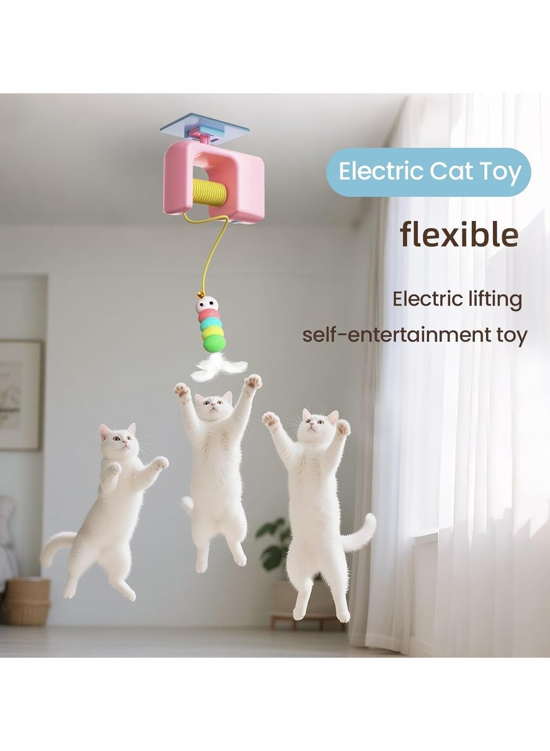 general Indoor Cat Interactive Automatic Toy - Electric Hanging Door Toy Features feathered plush caterpillar design Ideal for kittens Promotes playful chasing and exercise Interactive cat toy - Image 5