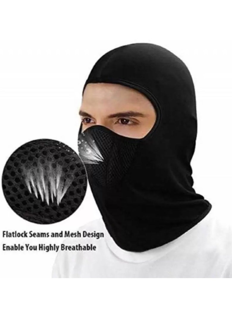 HEXABEX Outdoor Cycling Mask Fleece Warm Breathable Mask Cold Temperature Skiing Face Protection Headgear black  - Image 2