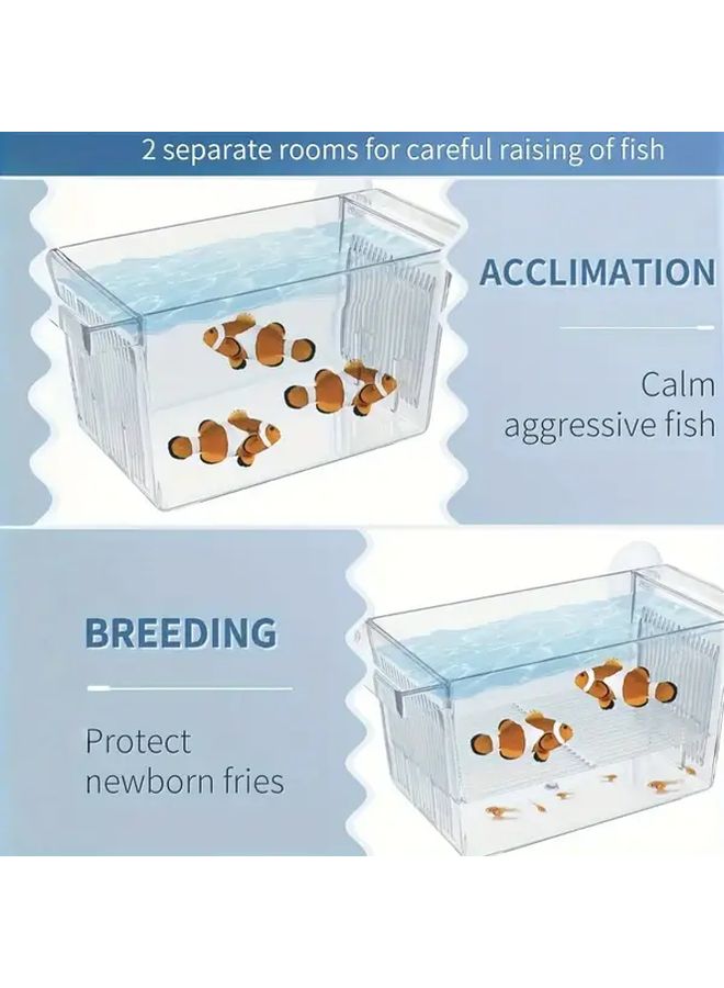 Medium Transparent Fish Breeding Tank With Suction Cup No Power Needed Easy Clean - Image 5