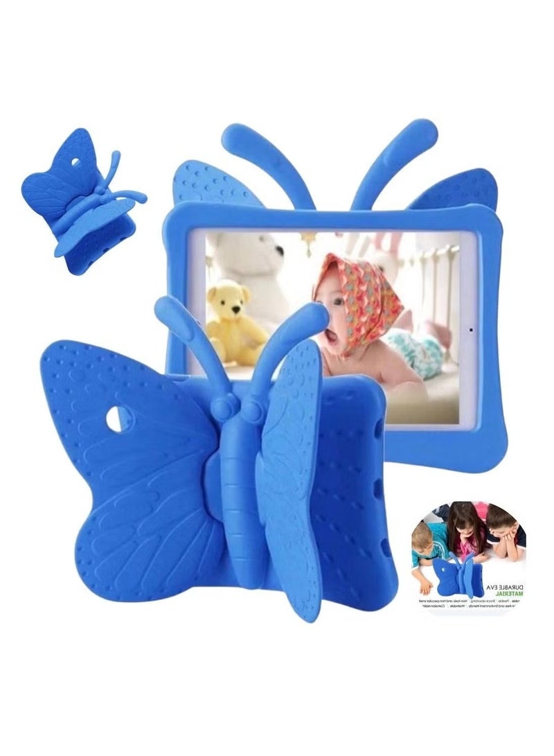 Butterfly Wings Kid-Proof Rugged Bumper Case for iPad 10.2 inch Blue - Image 1