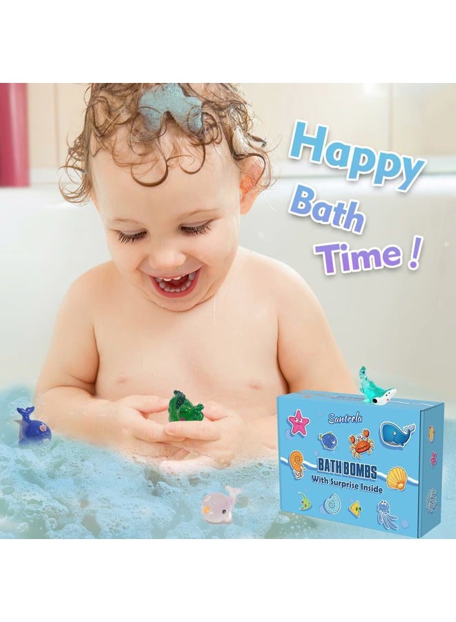 Santrela Bath Bombs for Kids with Surprise Toys Inside for Girls Boys - 12 Shell Kids Bath Bombs Gift Set, Handmade Bubble Bath Fizzes Bomb for Chrildren Birthday Christmas and Party Favor - Image 3