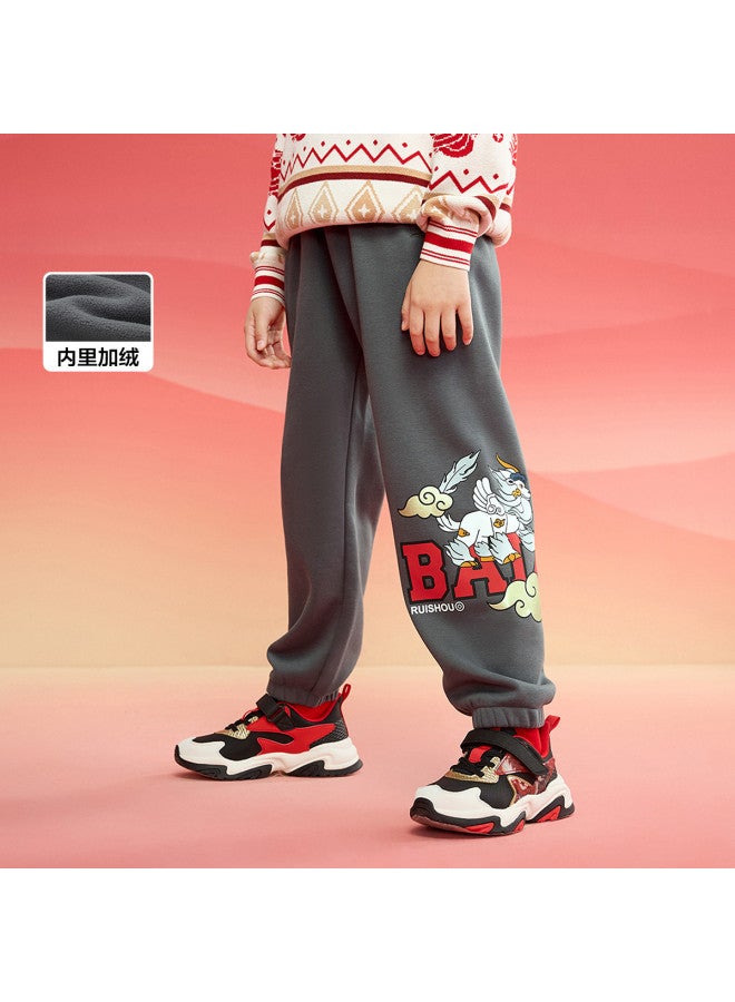 Balabala Chinese Style Pants For Kids Boys' Elastic Cuff Joggers 2025 Spring New Arrival Children's Casual Tracksuit Pants For Big Kids - Image 2