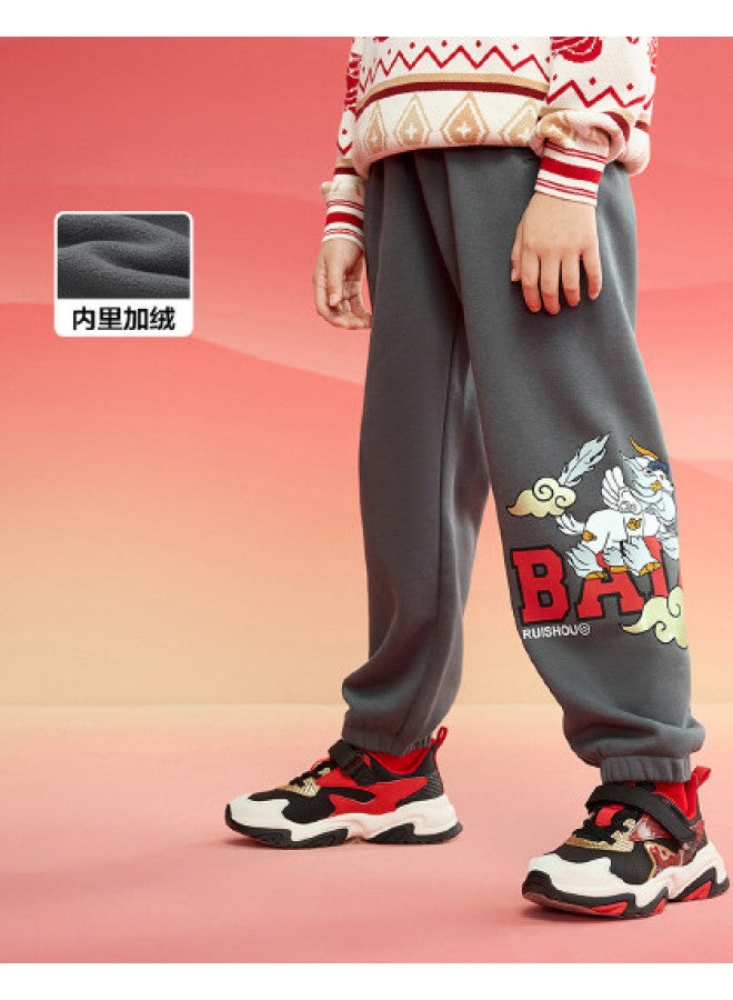 Balabala Chinese Style Pants For Kids Boys' Elastic Cuff Joggers 2025 Spring New Arrival Children's Casual Tracksuit Pants For Big Kids - Image 1