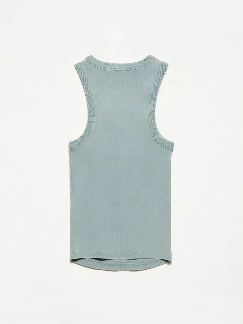 ديلفين DILVIN Sleeveless Ribbed Knit Blouse