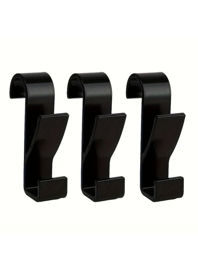 3pcs Black Bathroom Hanger Clips Heated Towel Radiator Rail Hook Holder Multifunction Drying Rack - Image 1