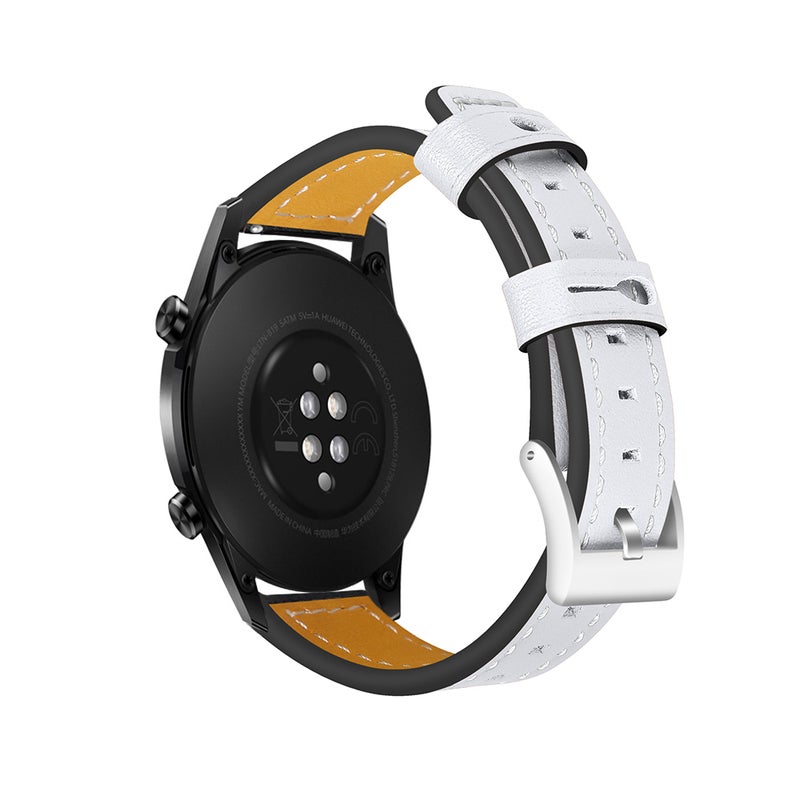 22mm Leather Strap Quick Release Replacement Watch Band White - Image 3