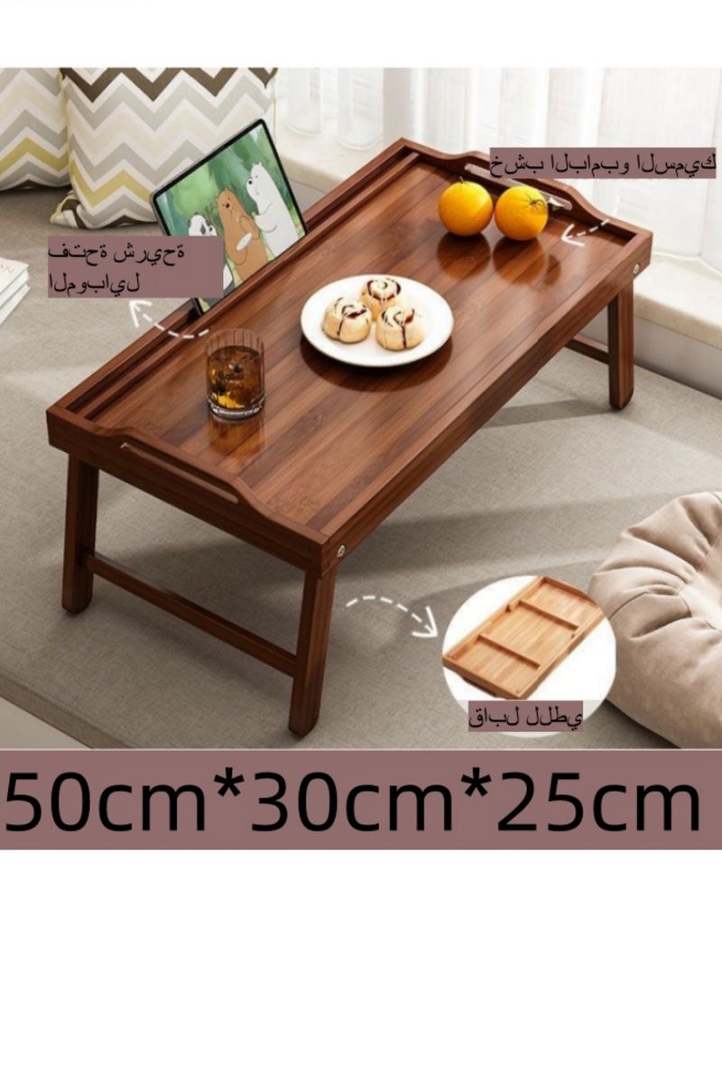 لوكسا طاولة قهوة  طاولة سرير بصينية مع حامل للهاتف، طاولة سرير قابلة للطي، صينية خشبية للتقديم بمقبض، صينية إفطار على السرير، عشاء، شاي، قهوة، طاولة قهوة، طاولة غرفة المعيشة - Image 3