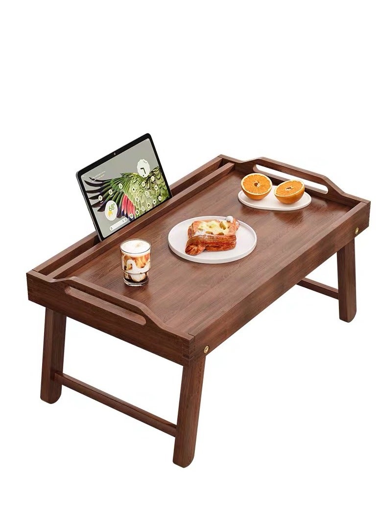 لوكسا طاولة قهوة  طاولة سرير بصينية مع حامل للهاتف، طاولة سرير قابلة للطي، صينية خشبية للتقديم بمقبض، صينية إفطار على السرير، عشاء، شاي، قهوة، طاولة قهوة، طاولة غرفة المعيشة - Image 1