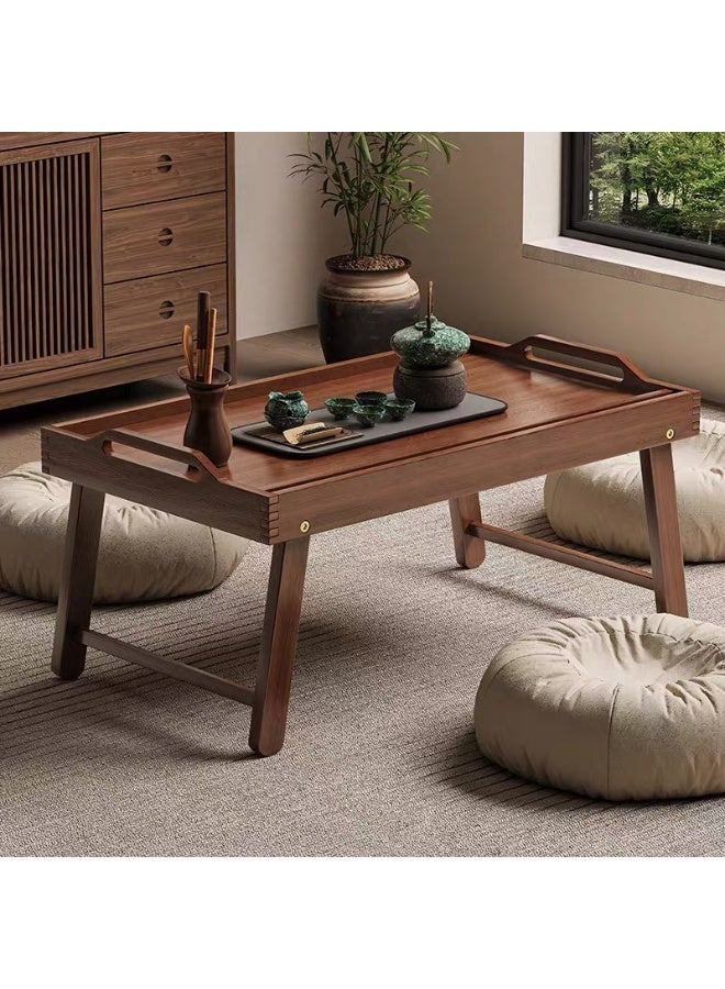 لوكسا طاولة قهوة  طاولة سرير بصينية مع حامل للهاتف، طاولة سرير قابلة للطي، صينية خشبية للتقديم بمقبض، صينية إفطار على السرير، عشاء، شاي، قهوة، طاولة قهوة، طاولة غرفة المعيشة - Image 4