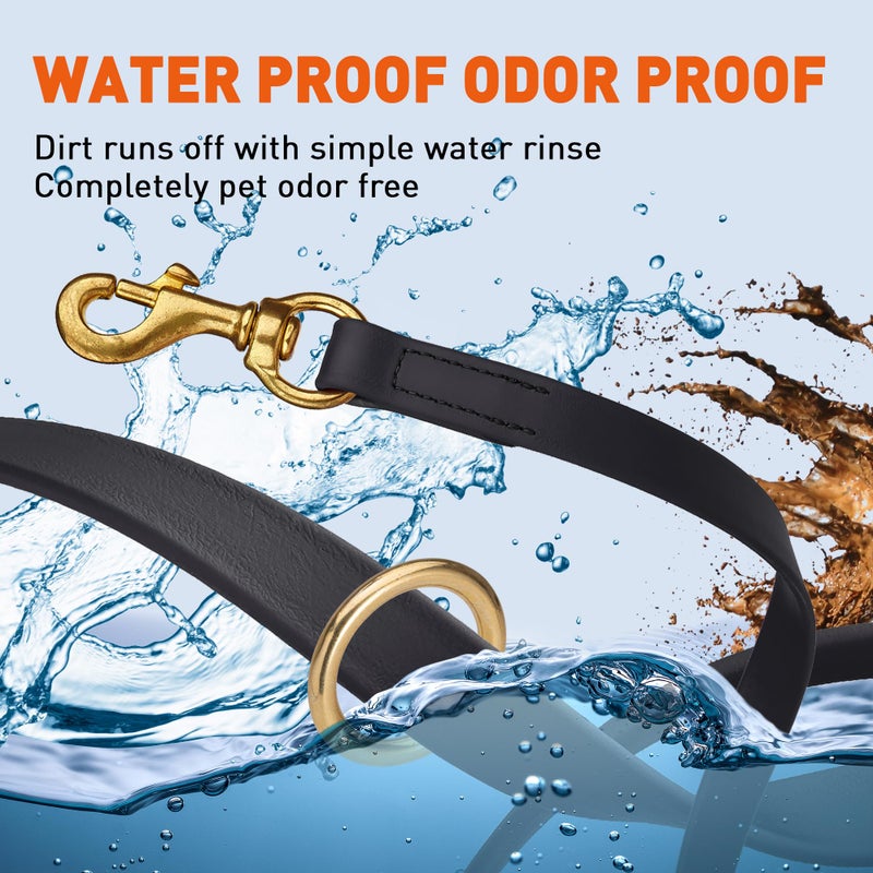 Viper Biothane K9 Working Dog Leash Waterproof Lead for Tracking Training Schutzhund Odor-Proof Long Line with Solid Brass Snap for Puppy Medium and Large Dogs 6ft, Black - Image 4