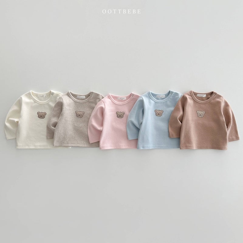 Children'S Tops For , Baby Bear Short-Sleeved Pure Cotton Long-Sleeved T-Shirt, Baby Thickened Warm Base Shirt - Image 4