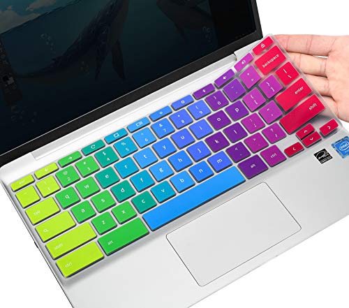 CaseBuy Keyboard Cover for HP Chromebook X360 14a-ca/na/ne 14a-na0226nr 14a-ne0013dx na1043cl na0010nr 14b-cb0010nr, HP Chromebook 11 11A-NB0013DX/G7 EE/G6 EE/G2/G3/G4/G5 Skin, Rainbow - Image 1