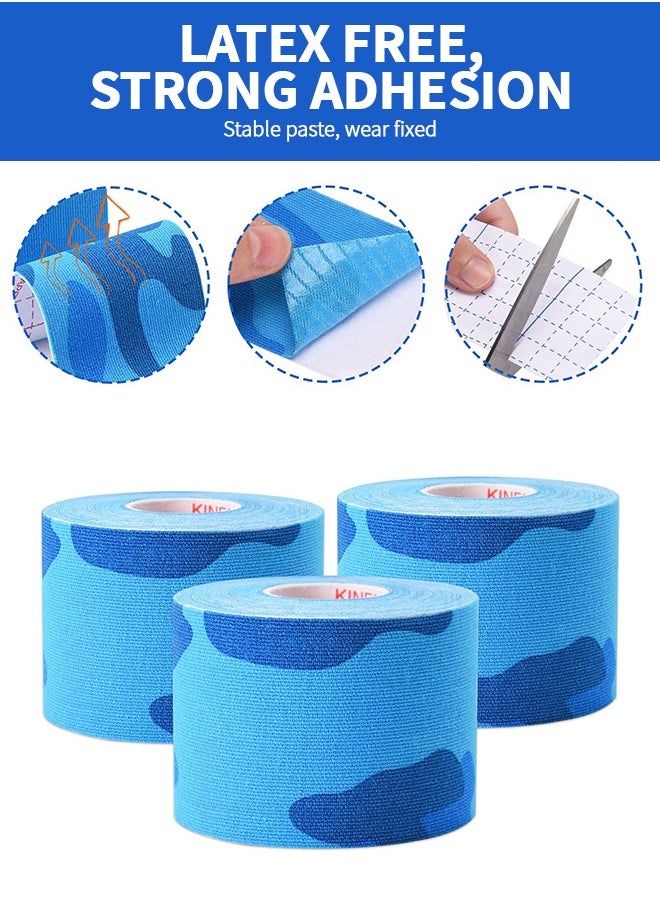 GROIC 2 Pack Kinesiology Tape, Camouflage Sports Tape Athletic Recovery Pain Relieve Strong Adhesion Waterproof Sports Theraeputic Tape for Muscle Pain Relief and Joint Support  [2” x 20”]  - Image 2