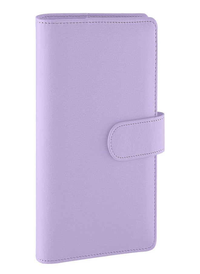 Antner A6 PU Leather Notebook Binder Refillable 6 Ring Binder for A6 Filler Paper, Purple - Image 1