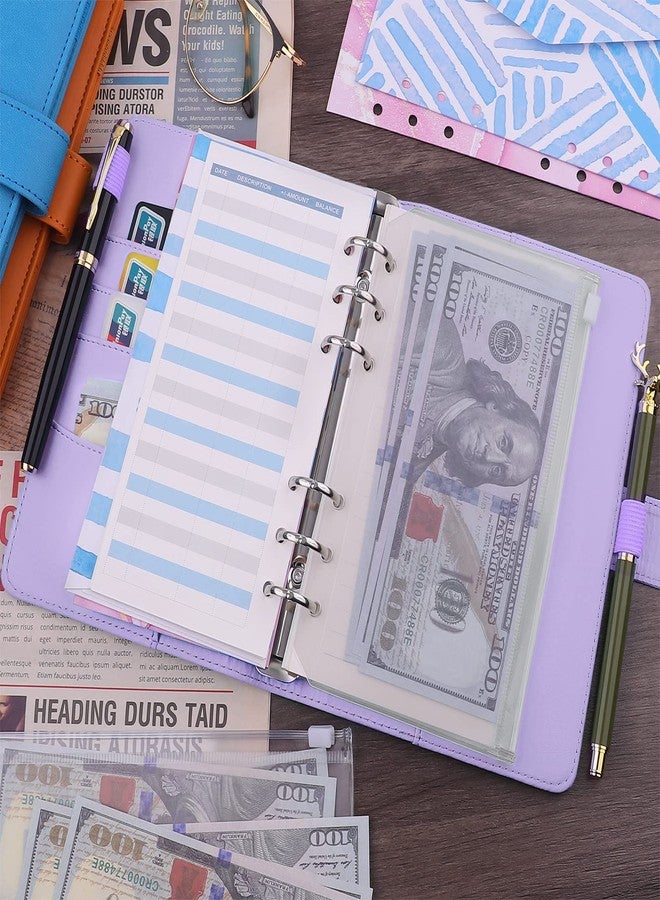 Antner A6 PU Leather Notebook Binder Refillable 6 Ring Binder for A6 Filler Paper, Purple - Image 5