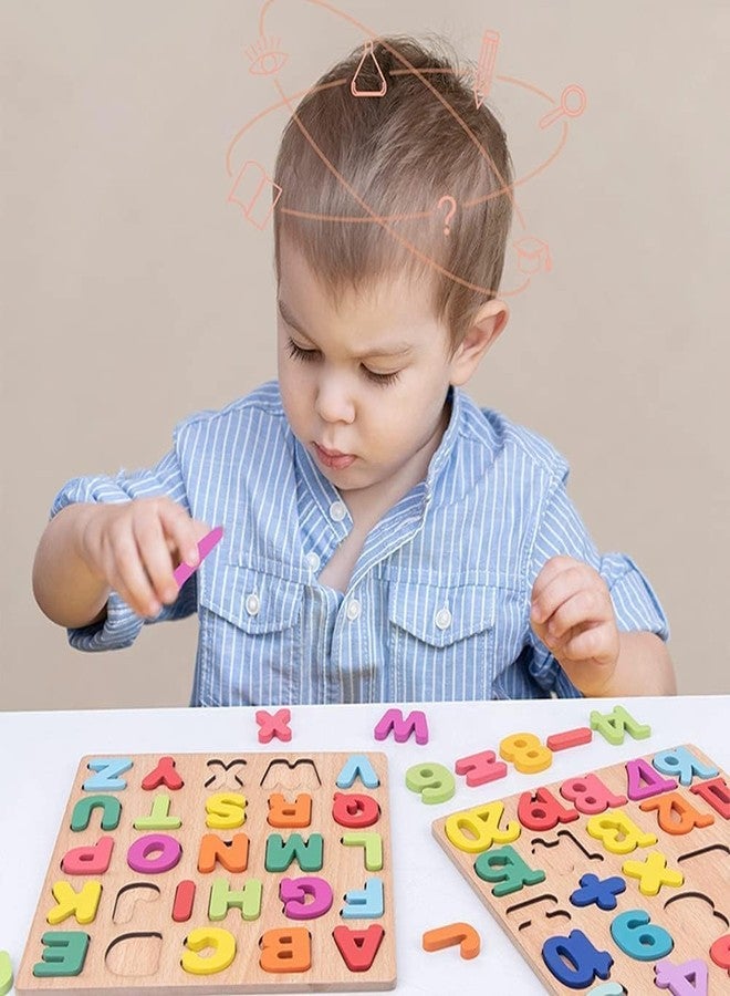 Aze enterprises Wooden ABCD Alphabet Number Shape Explorative Puzzles Toddler Learning Puzzles,Educational Activity Boards Toys for Child Boys and Girls (Upper case ABCD) - Image 3