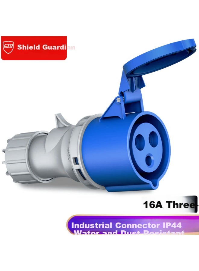 Sdws Shendunweishi Industrial Connector 16a Three-phase 3-core Ip44 Waterproof Data Center Pdu Power Cable Aviation Socket Plug Coupler Female Spl4316 - Image 1