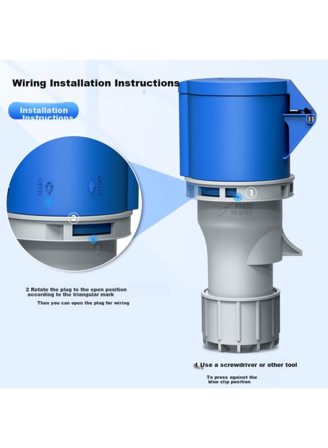 Sdws Shendunweishi Industrial Connector 16a Three-phase 3-core Ip44 Waterproof Data Center Pdu Power Cable Aviation Socket Plug Coupler Female Spl4316 - Image 4