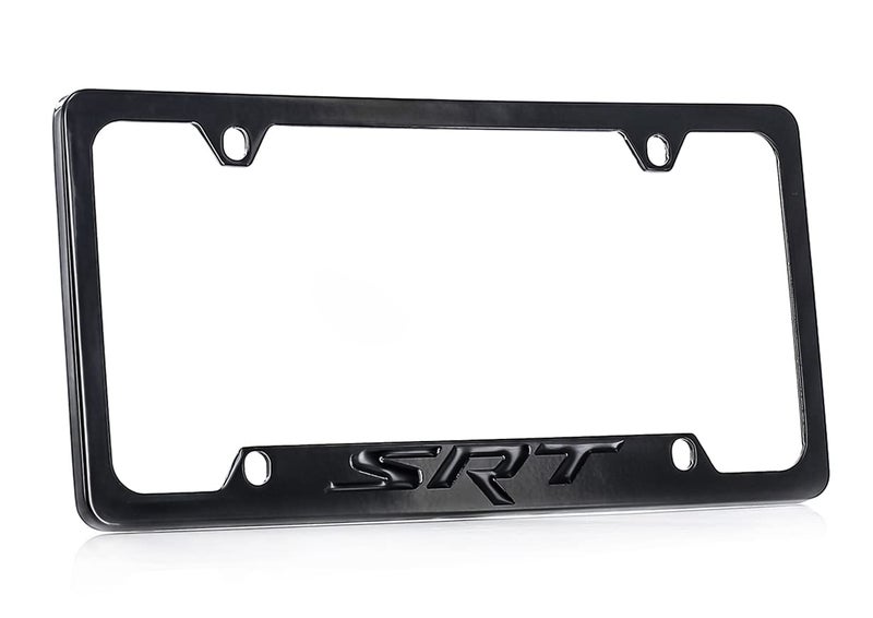 Dodge SRT Black Solid Metal License Plate Frame Tag Holder - Image 2