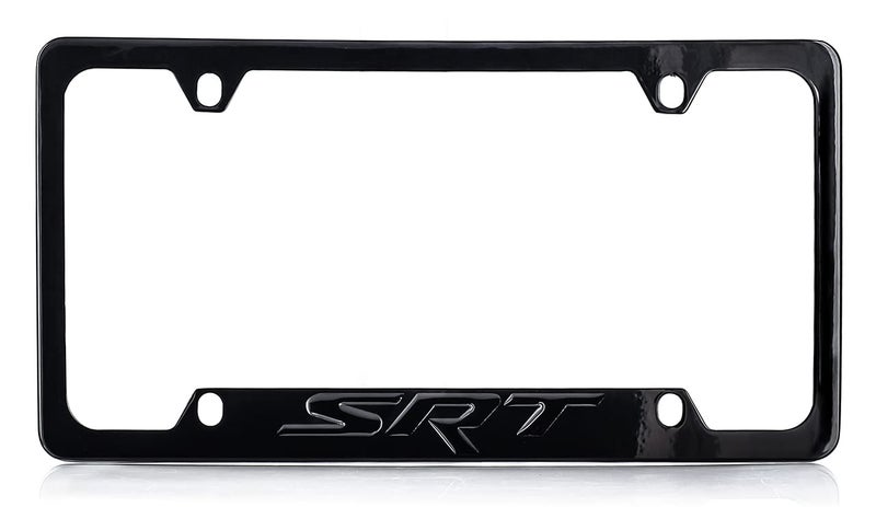 Dodge SRT Black Solid Metal License Plate Frame Tag Holder - Image 5
