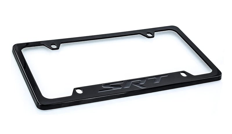 Dodge SRT Black Solid Metal License Plate Frame Tag Holder - Image 3