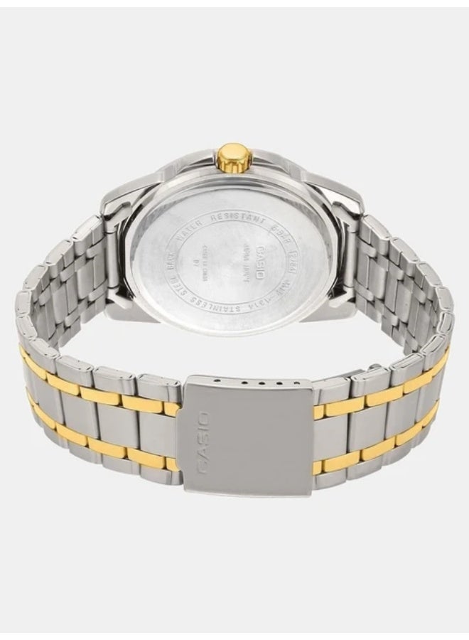 Casio Men's Watch - MTP-1314SG-1AVDF Black Dial, Silver Band - Image 3