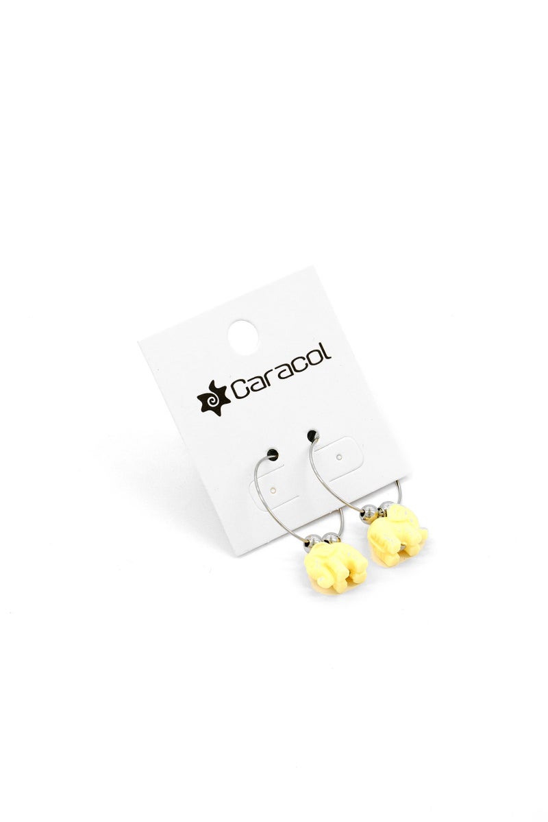 Caracol Women 1 Pair Stainless Steel Cluster Drop Fashionable Earrings, Sliver/Cream - Image 1