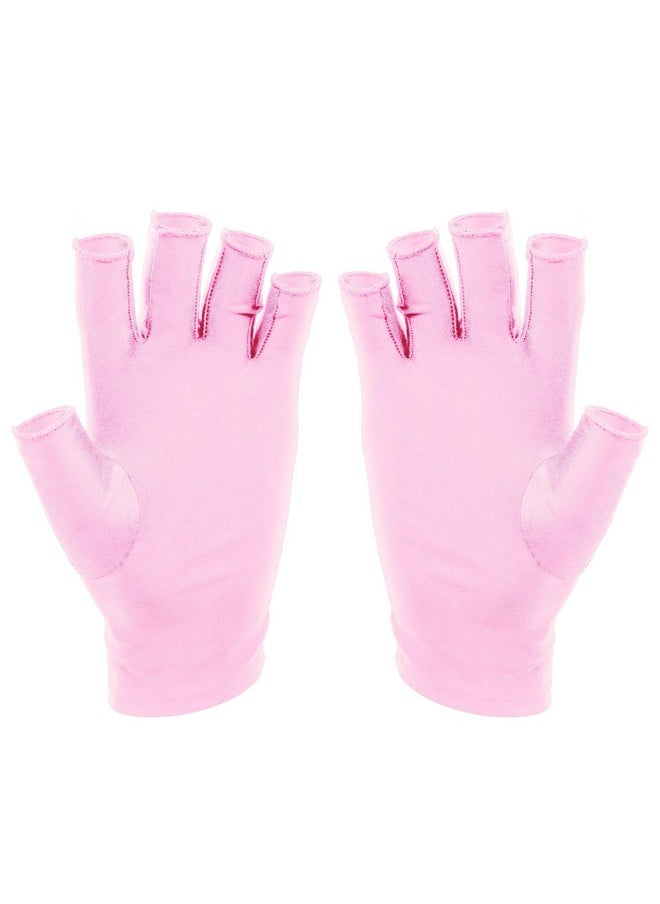 SUNUV - Led Gloves For Gel Nails, Upf 50+ Anti Uv Gloves For Gel Nail Lamp, Professional Uv Gloves For Nail Techs Pink Gloves - Image 1