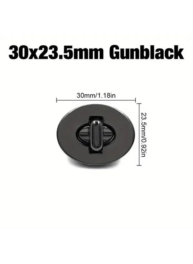 Gun Black 30x23 5mm Oval Locking Clasp Rotary Buckle For Bag Wallet DIY - Image 1