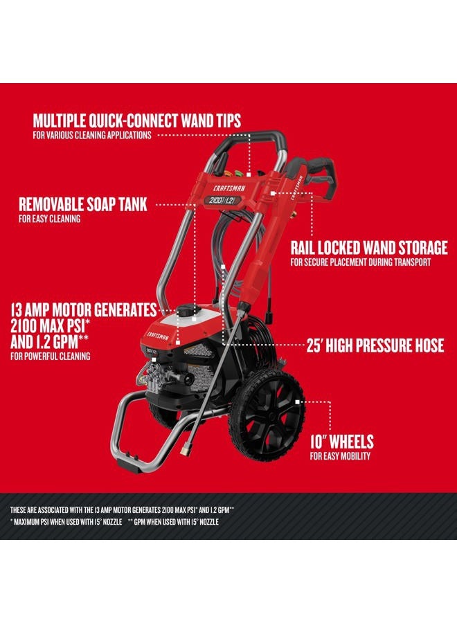 CRAFTSMAN Electric Pressure Washer, Cold Water, 2100-PSI, 1.2 GPM, Corded (CMEPW2100) - Image 2