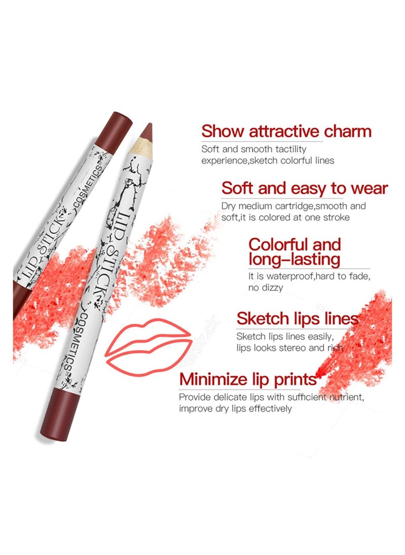 SYOSI 12 Colors Matte Lip Liner Pencil Set, Long Lasting Fade Resistant Lip Pencil, Professional Lip Liner Set, Firm yet Smooth, Contour and Line with Ease  - Image 3
