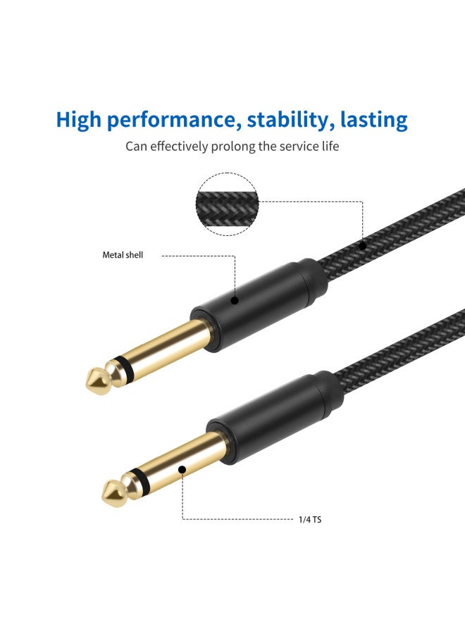 6.35mm 1/4 TS Big Two-core Male-to-male Mono Electric Guitar Electronic Piano Audio Cable-Color:Black-Length:3m  - Image 2