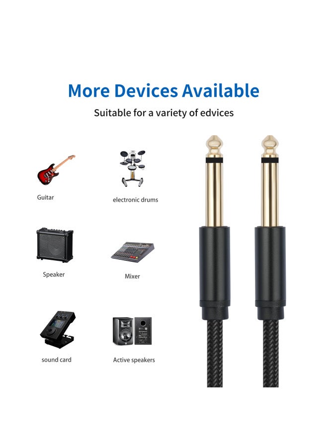 6.35mm 1/4 TS Big Two-core Male-to-male Mono Electric Guitar Electronic Piano Audio Cable-Color:Black-Length:3m  - Image 3