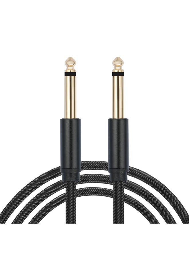 6.35mm 1/4 TS Big Two-core Male-to-male Mono Electric Guitar Electronic Piano Audio Cable-Color:Black-Length:3m  - Image 1
