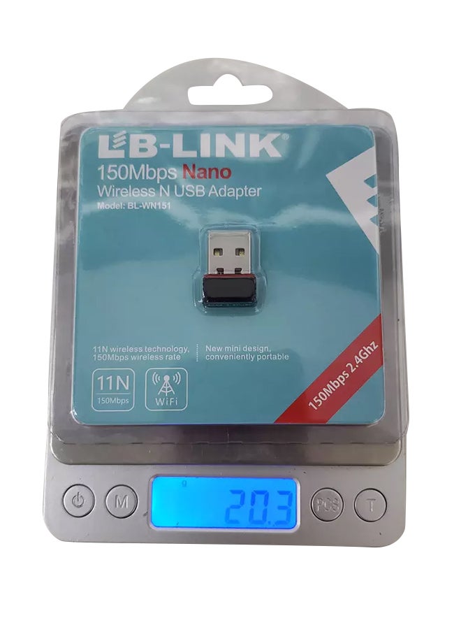 LB لنك محول لان واي فاي يو اس بي دقيق 150 ميجابايت أسود  - Image 4
