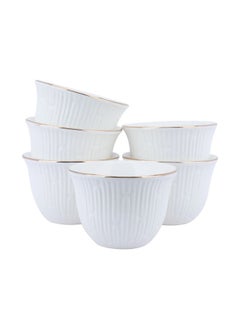 Alsaif Gallery A Set of Ribbed White Porcelain Arabic Coffee Cups  - Image 1
