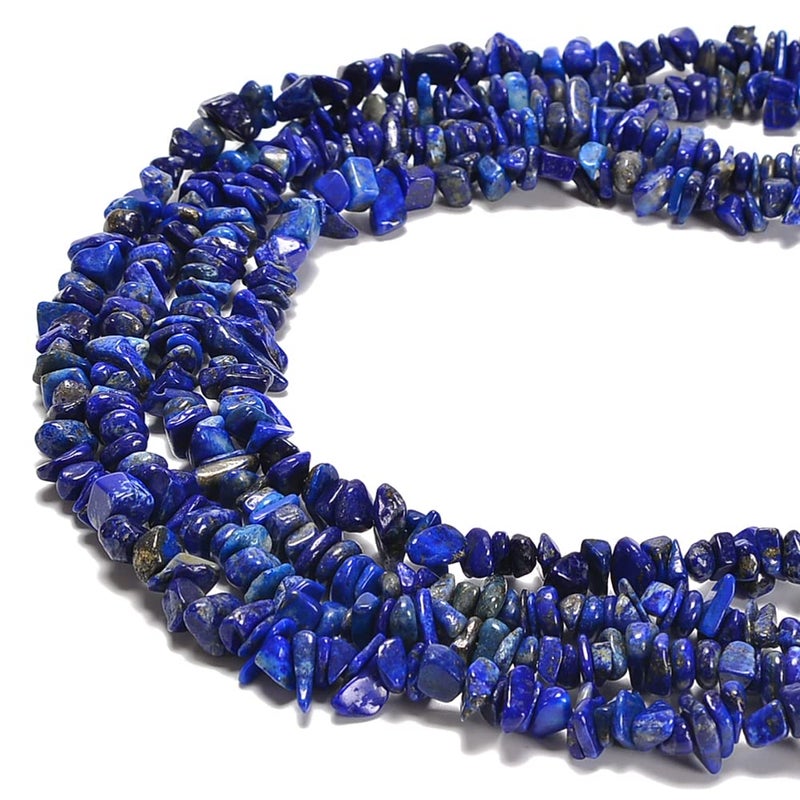 jodaying 78mm Natural Blue Lapis Lazuli Gemstone Chips Loose Beads Semi Precious for Jewelry Making DIY Handmade Craft Supplies 1 Strand per Bag Approxi 34