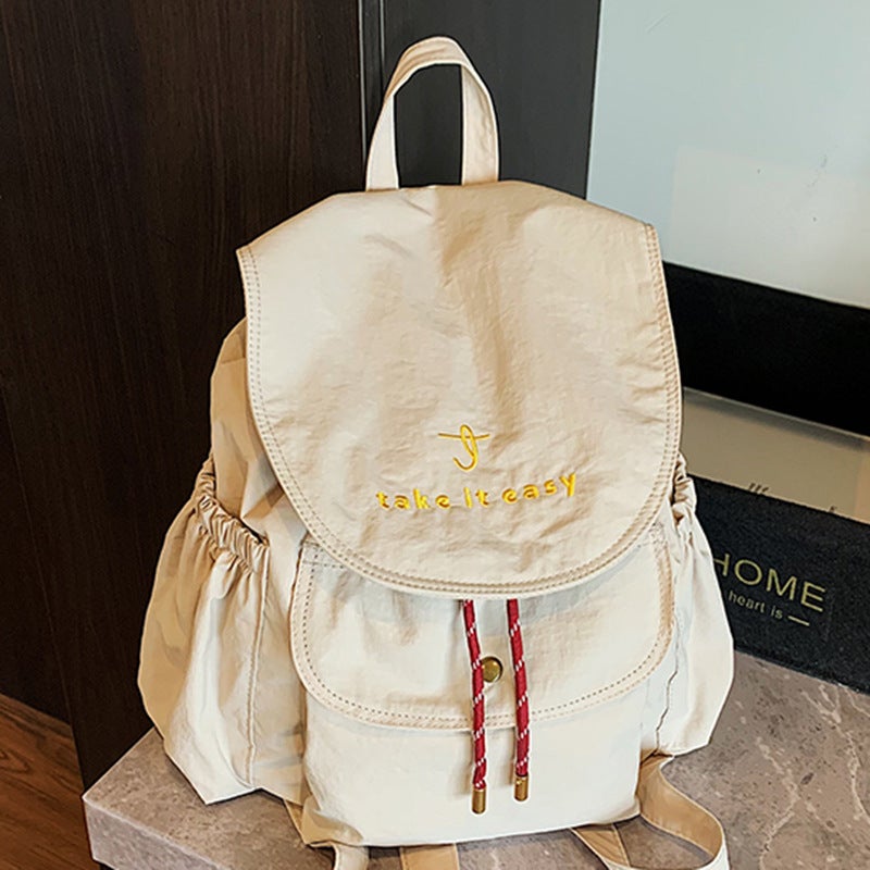 Women's Canvas Backpack 2025 Summer Korean Trendy Campus Large Capacity Casual School Bag - Image 1