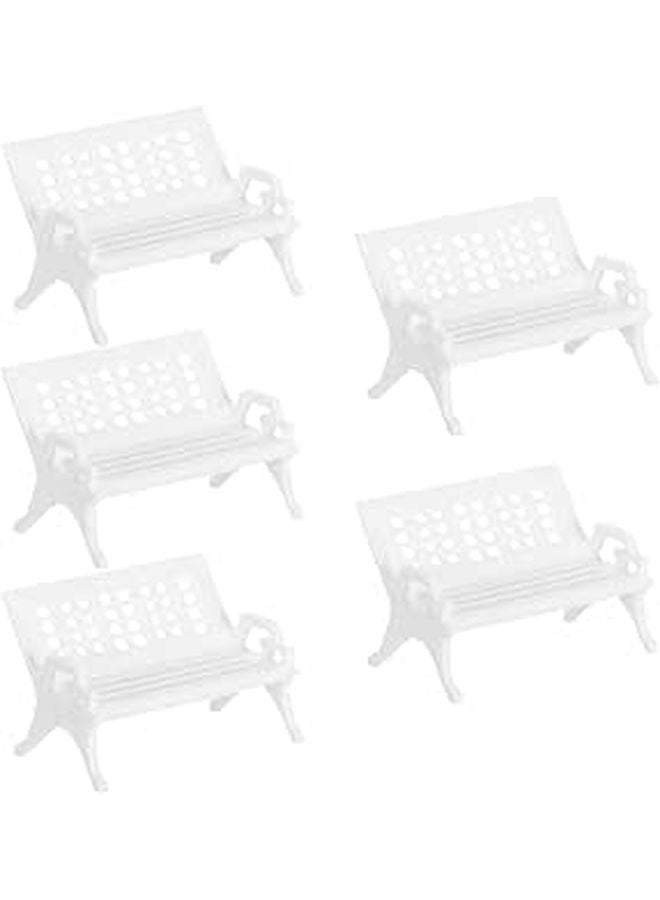 5Pcs Miniature Plastic Arm Chairs For Desktop Decor Park Bench Mini Furniture - Image 1