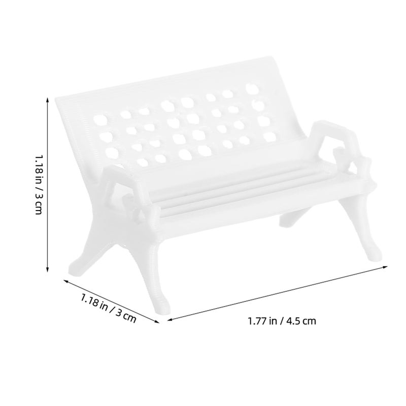 5Pcs Miniature Plastic Arm Chairs For Desktop Decor Park Bench Mini Furniture - Image 3
