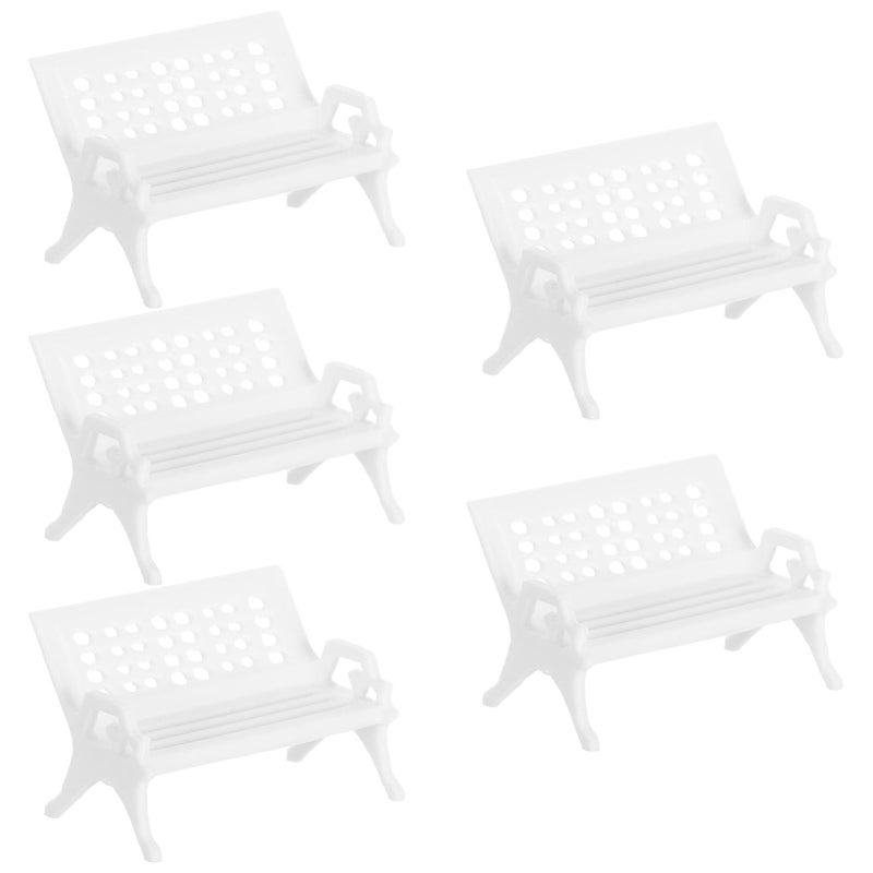 5Pcs Miniature Plastic Arm Chairs For Desktop Decor Park Bench Mini Furniture - Image 2