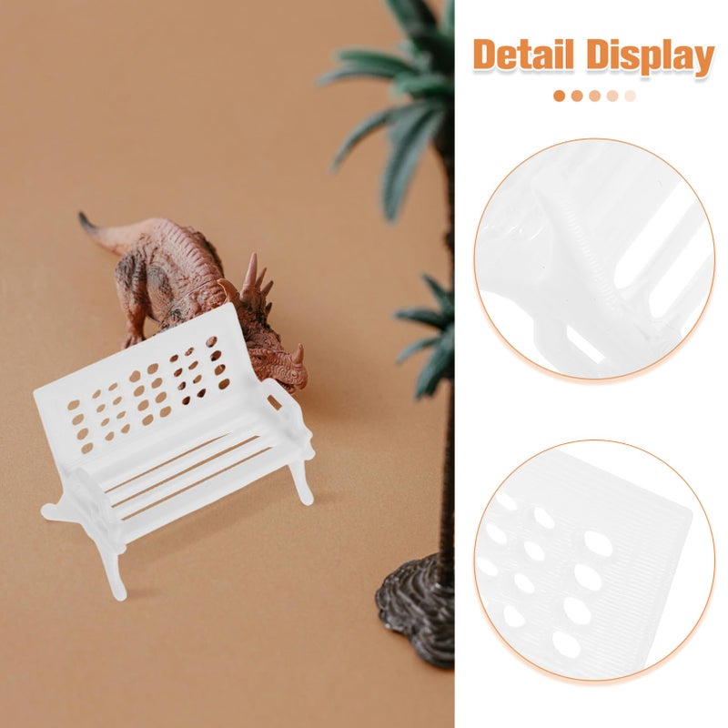 5Pcs Miniature Plastic Arm Chairs For Desktop Decor Park Bench Mini Furniture - Image 4