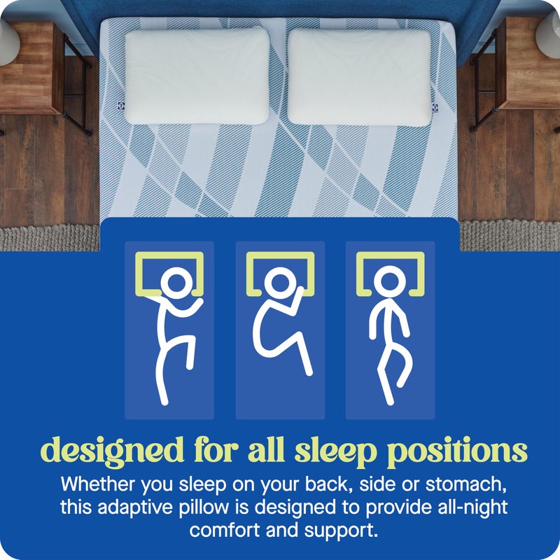 Sealy Dreamlife Queen Size Memory Foam Cooling Pillow with Surface Guard Technology, Removable Machine-Washable Cover, 1 Year Limited Warranty, White (2 Pack) - Image 5