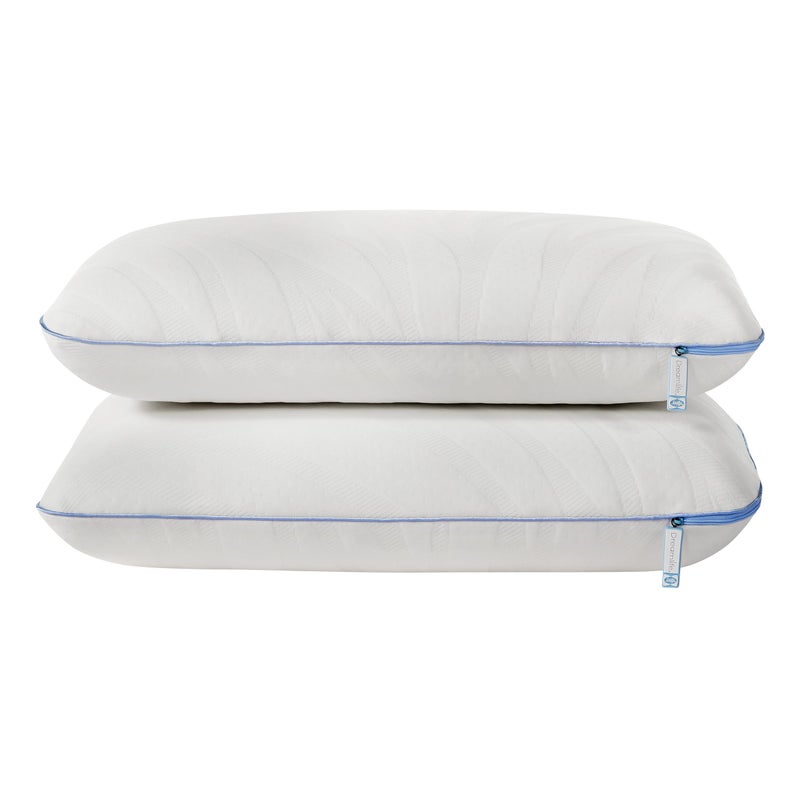 Sealy Dreamlife Queen Size Memory Foam Cooling Pillow with Surface Guard Technology, Removable Machine-Washable Cover, 1 Year Limited Warranty, White (2 Pack) - Image 2