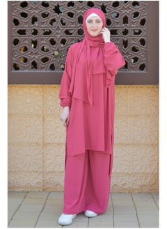 DAMAS COLLECTION P101-umrah essentials Jilbab for women with tow style Skirt or Trouser -4 piece Prayer Clothes for Muslim Women-Islamic Abaya Dress Outfit maxi with scarf and small bag- Modest suit Women  - Image 2