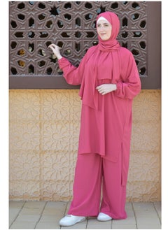 DAMAS COLLECTION P101-umrah essentials Jilbab for women with tow style Skirt or Trouser -4 piece Prayer Clothes for Muslim Women-Islamic Abaya Dress Outfit maxi with scarf and small bag- Modest suit Women  - Image 3
