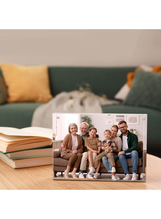 Syntrific 5x7 Acrylic Photo Frame 5Pack Premium Acrylic Photo Frame Magnetic Picture Frames Clear - Image 3