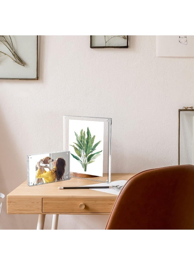 Syntrific 5x7 Acrylic Photo Frame 5Pack Premium Acrylic Photo Frame Magnetic Picture Frames Clear - Image 5